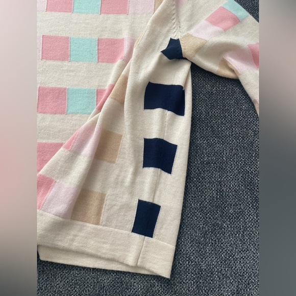 PAPER London pastel color block wool crewneck sweater - Picture 3 of 6